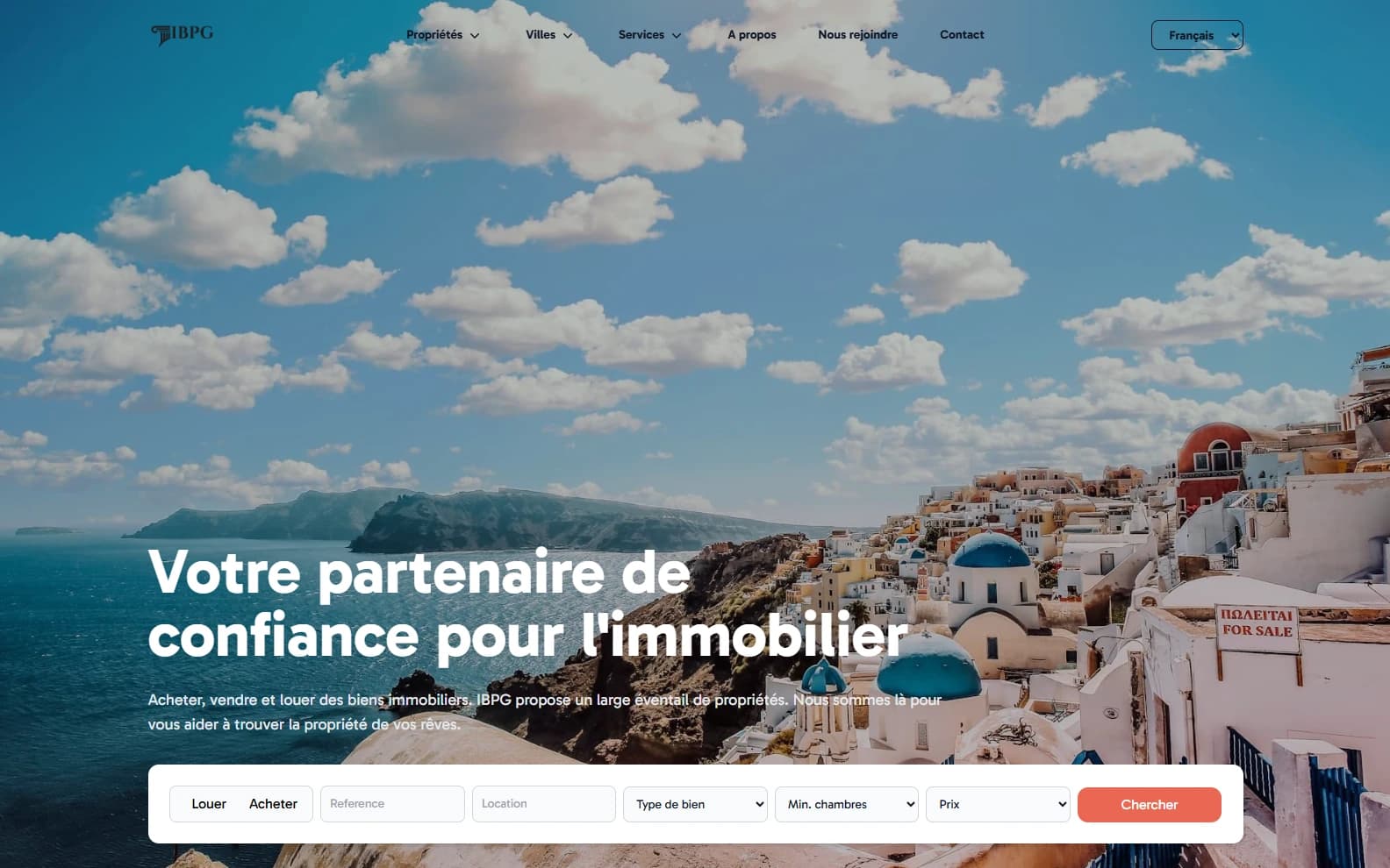Screenshot of the IBPG website